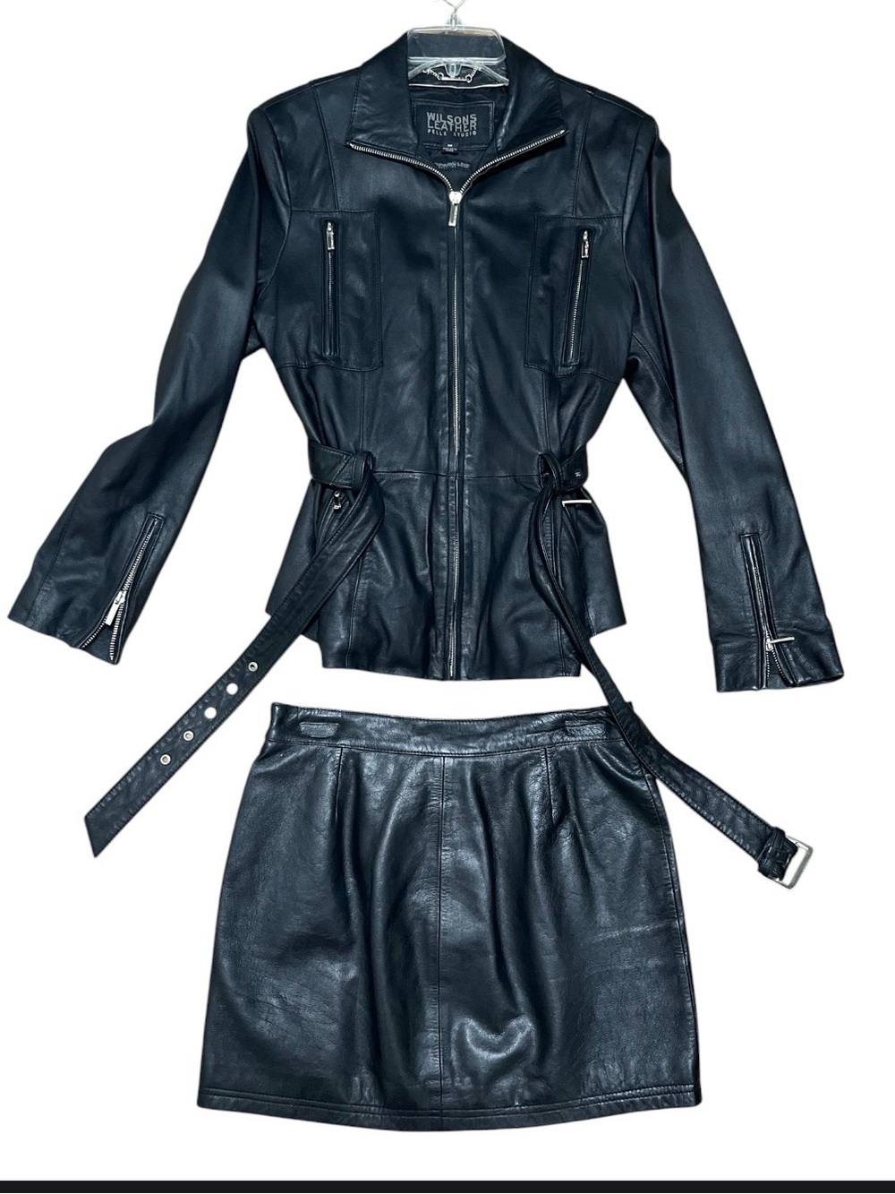 Vintage Y2K Wilson’s Leather Peplum Jacket & Skirt Set Size M / 4